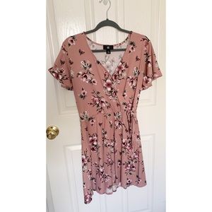 Iz Byer Pink Floral Casual A-line Dress XL